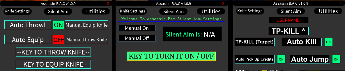 Cheat Gg Assassin Silent Aim B A C - knife assassin script roblox