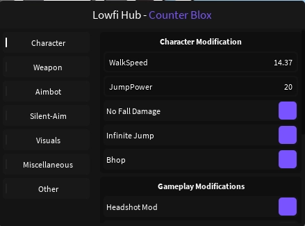 Cheat Gg Lowfi Hub Counter Blox Gui - weapon spawn gui roblox script